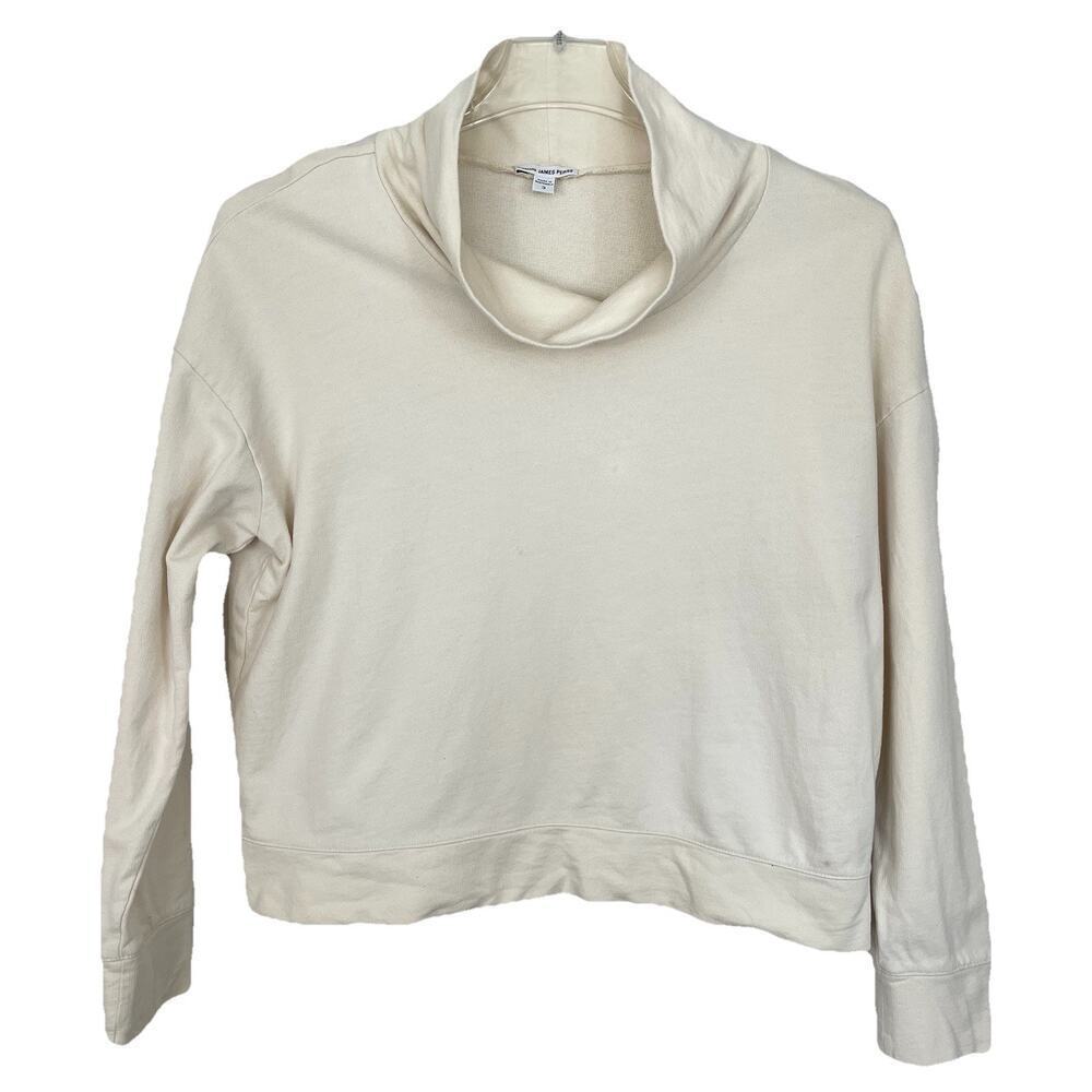 Standard James Perse Cowl Neck Top Womens Size 3 Ivory French Terry Loungewear